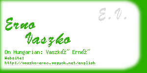 erno vaszko business card